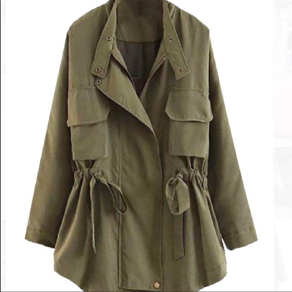 “Aubree” Utility Wrap Jacket, army green- size S